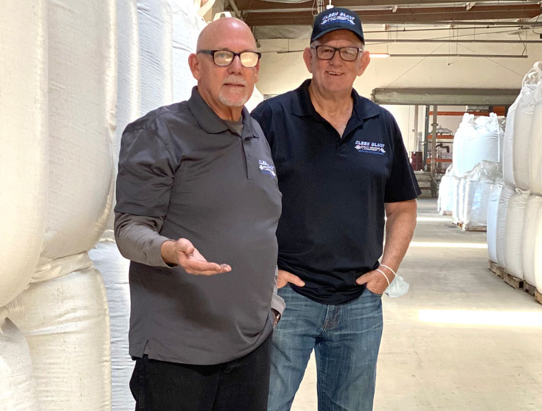 Rik Gagnon and Sean Jewett Rik Gagnon (left) and Sean Jewett (right) in the Kleen Blast Rancho Cucamonga, California, Warehouse.