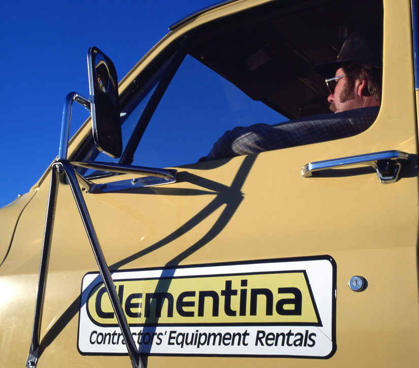 A Clementina company truck delivering rental equipment to contractors. The photo is from the mid-1980s.