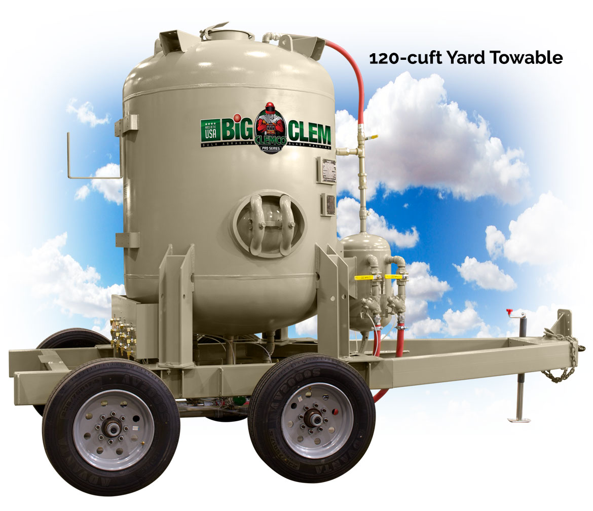 120 cuft Yard Towable Pro-Series Big Clem and Sand blasting machines