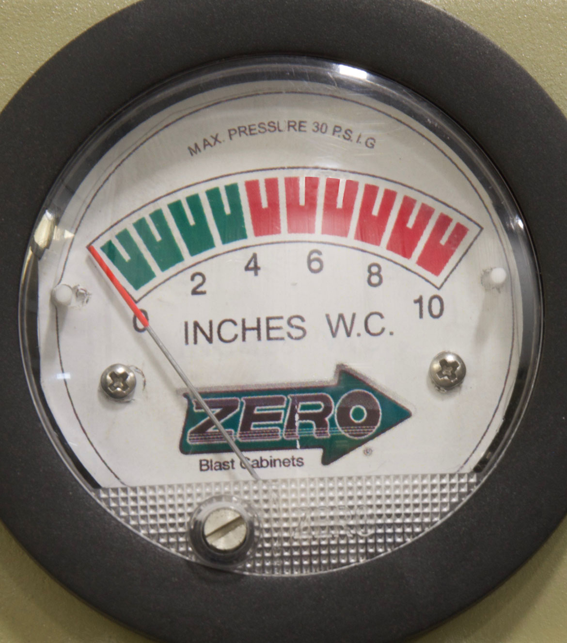 Close up of pressure gauge