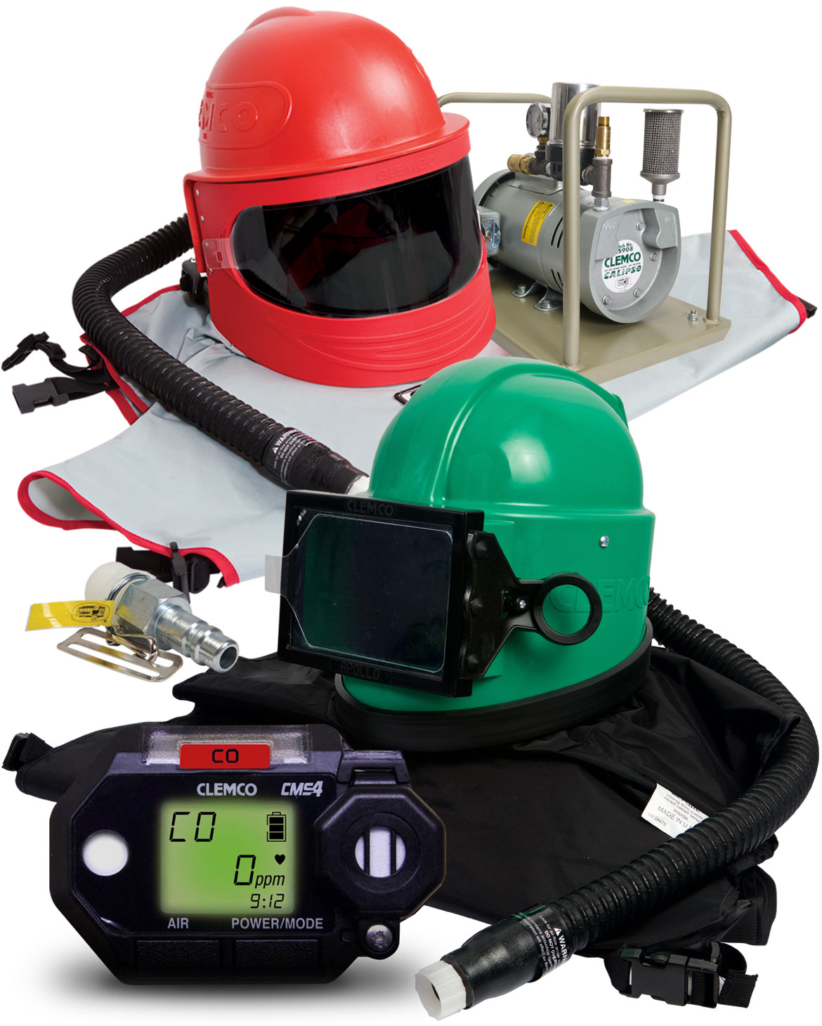 a group of safety gear