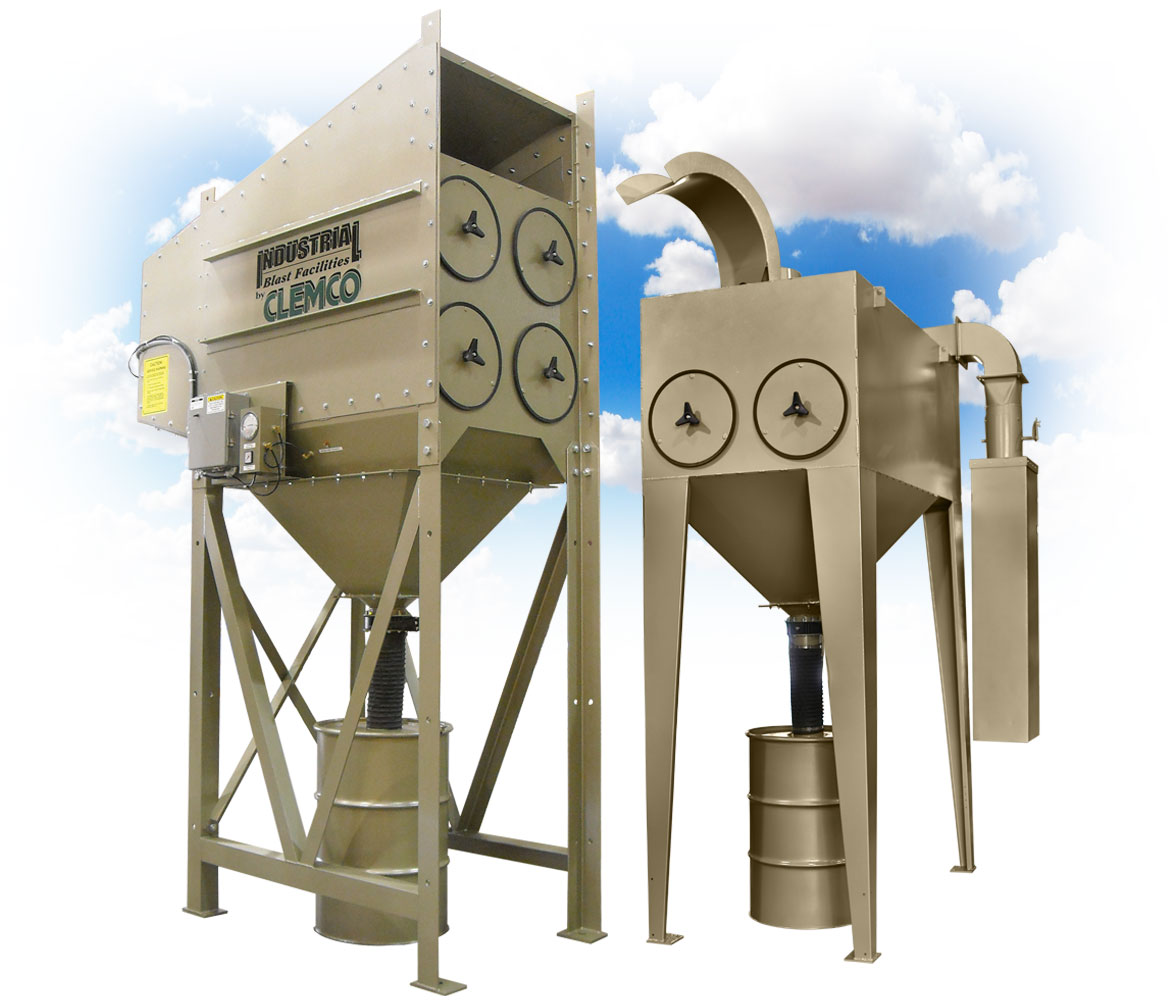 CDF-2 and CDF-4 Dust Collectors, abrasive blast rooms