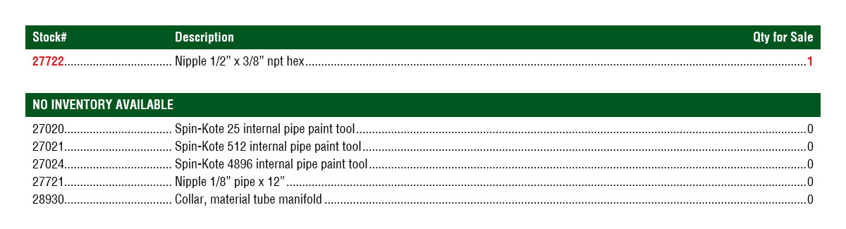 Spin-kote Spare Parts